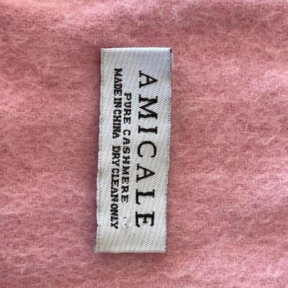AMICALE CASHMERE Melange Pink Cashmere Scarf with Fringe - Picture 12 of 15